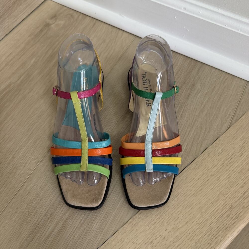 Vintage Bob Baker Multicolor Leather Sandals Women’s Size 8M